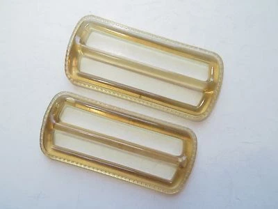 1960s Vintage Med Rectangle Applejuice Yellow Ladies Belt Buckles-6.5cm x 2.8cm Foto 1 de 4