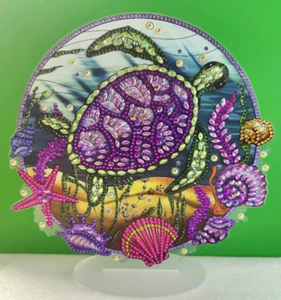 Diamond Art Painting SEA TURTLE Acrylic Table Top Home Office Decor - Picture 1 of 2