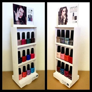 CND SHELLAC VINYLUX WHITE SALON SPINNER DISPLAY RACK Holds 24 Polish Bottles NIB - Picture 1 of 3