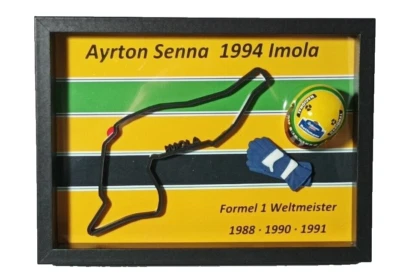 Ayrton Senna Helm 1:8 Formel1 Handmade Hommage 1.Mai 1994 Imola San Marino - Bild 1 von 4