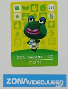 Animal Crossing tarjeta amiibo, 028 Jambette (Anquita) Original Nintendo.