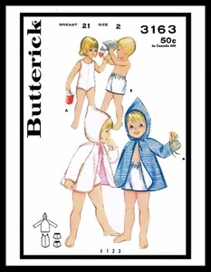 BUTTERICK 3163 Patrón ROMPER Traje de Sol TRAJE DE BAÑO MONO DE JUEGO Encubrimiento UNISEX ~~2~~ - Imagen 1 de 5