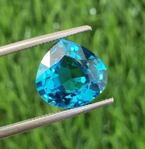 10 Ct Flawless Pear Cut Lab Grown Blue Paraiba Spinel AAA Quality Loose Gemstone - Picture 1 of 8