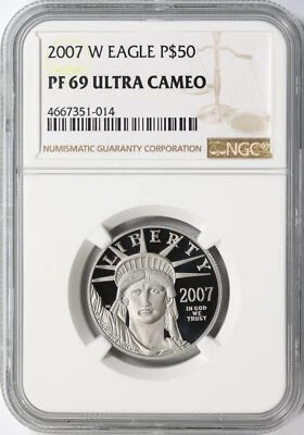 2007-W $50 Platinum Eagle Statue of Liberty NGC PF69 Ultra Cameo - Image 1 of 4