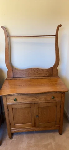 Antique Vintage Oak Dry Sink / Wash Cabinet Cover