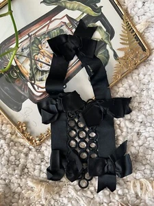 Bezaubernde antike schwarze Damentasche mit Schleife und Schleife - Bild 1 von 11