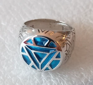 Marvel Iron Man Arc Reactor Ring .925 Silver WYP GP Over Sterling Sz 8.5 - Picture 1 of 10