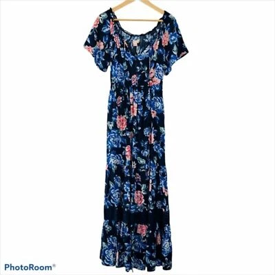 Band of Gypsies Womens Dress Blue Floral Maxi Small - Image 1 of 4
