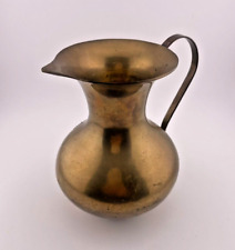 Vintage Solid Brass Small Pitcher Made in India Farmhouse Decor Flower Vase