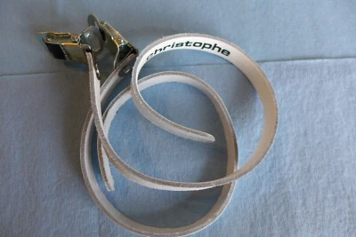 Christophe White leather toe strap pair NOS - lovely affordable toe strap fun - Image 1 of 4