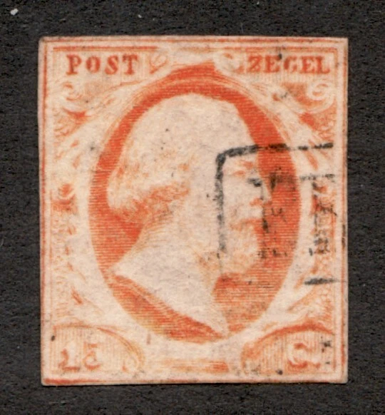 1852 Netherlands Sc# 3 - 15¢ King William III - Used postage stamp Cv$130 - Image 1 of 1