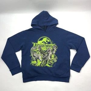 Jurassic World Graphic Movie Blue Pullover Hoodie Youth Size XL - Picture 1 of 6