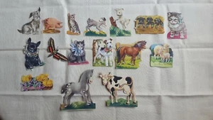 RARE VINTAGE SCRAPS DIE CUT LOT FARM AND WILD ANIMALS - Picture 1 of 6