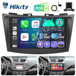 Radio de coche DAB+ 2+64 GB Android15 CarPlay GPS Navi RDS BT para Suzuki Swift 4 10-17 - Imagen 1 de 14