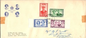 GOLDPATH: Basutoland cover 1947 to England first day CV877_P12 - Picture 1 of 2