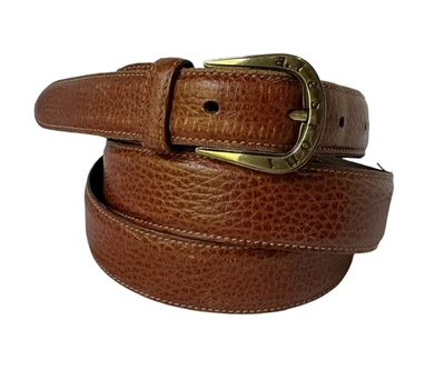 Cinturón Hombre Vintage A Testoni Marrón Cuero Guijarro Genuino Talla 42 Foto 1 de 4