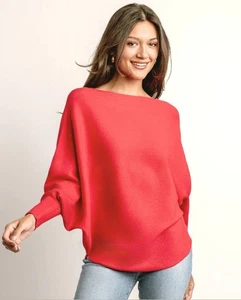 Maglione Kerisma Ryu corallo manica dolman maglia ultra morbida taglia S/M top invernale - Foto 1 di 13