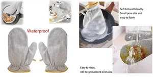 Guantes de fregado de cocina - Guantes de malla de alambre de acero para lavar platos para manchas difíciles - Imagen 1 de 12