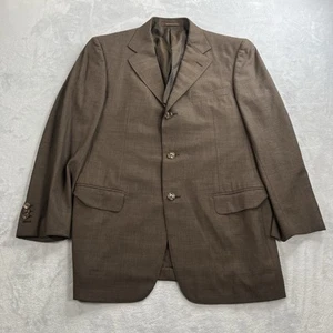 Ermenegildo Zegna 15 milmil 15 Mens 40R Brown Wool Blazer Coat Jacket Hopsack - Picture 1 of 18