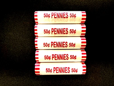 5 Rolls 2025  Lincoln Penny Rolls / Cent 1¢ Coin- 5 Full Rolls - End Of An Era - Image 1 of 2