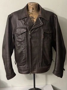 First Classics Leather Motorcycle Jacket XXL Thinsulate Liner Vented Heavy Biker - Picture 1 of 14