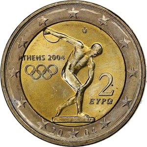 Grecja, 2 euro, Igrzyska Olimpijskie, 2004, Ateny, Bimetalik, UNZ - Zdjęcie 1 z 2