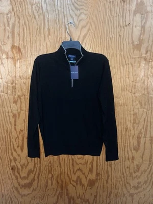 Pullover Peter Millar Excursionist Flex negro 1/4 cremallera pequeño $350 Foto 1 de 4
