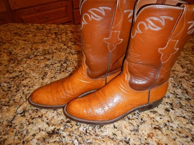 Botas Lucchese Ostrich Roper Hombre 9 1/2 B Tostadas Foto 1 de 4