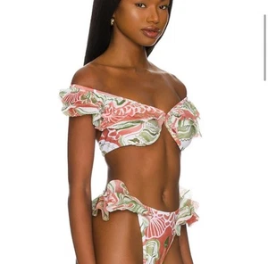NWT Andrea Iyamah Salama Ruffled Off-The-Shoulder Bikini SET Top S, bottom M - Picture 1 of 15