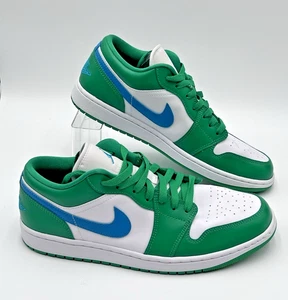 Nike Womens Sz 11 Air Jordan 1 Low Lucky Green Aquatone Shoes Leather DC0774-304 - Picture 1 of 10