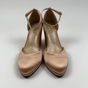 Vibi Venezia Vaniglia Satin Wedges w/ Ankle Lace Heels Pink Size EU 37 NWT - Picture 1 of 16