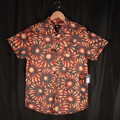 NUEVO CON ETIQUETAS O'Neill Para Hombres Camisa Hawaiana Retro SS Abotonada Estampado Reverso Talla Mediana Foto 1 de 4