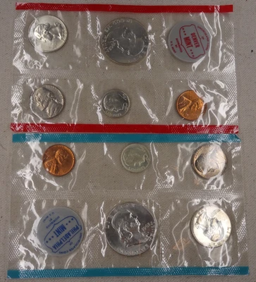 1963 P & D US Mint Set Uncirculated 10 Coins No Envelope 90% Silver - Image 1 of 4
