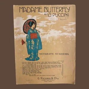 Partitura antigua de Puccini de 1908 Un Bel Di Vedremo One Fine Day Madame Butterfly - Imagen 1 de 5