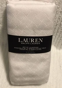 Ralph Lauren Set 12 Tovaglioli Bianchi 18X18 Nuovi Senza Confezione - Foto 1 di 3