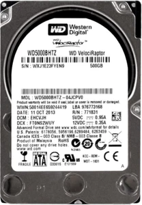 Western Digital VelociRaptor 500GB 10000RPM 64MB SATA III 2.5'' WD5000BHTZ - Picture 1 of 3