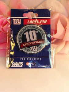 NFL NY Giants 10 th Anniversary Lapel Pin PNC Exclusive 2007 Championship Season - Picture 1 of 5