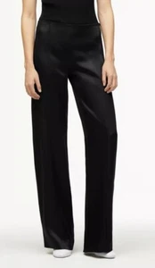 Narciso Rodriguez x Zara Satin Effect Straight Leg Trouser Pants Black Sz M NWT - Picture 1 of 8