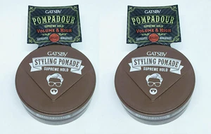 2 x Gatsby Pompadour Styling Pomade Supreme Hold Volume and High 75gm. - Picture 1 of 3