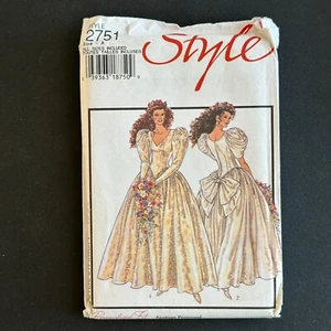 Style Sewing Pattern 2751 Size 6-16 Misses Lined Wedding Bridesmaid Dress 1990s - Picture 1 of 8