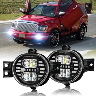 Par de luces antiniebla LED PUNTO luces de conducción con lámpara DRL para Dodge Durango 2004-2006 Foto 1 de 4