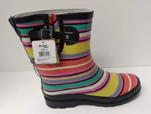 Western Chief Solstice Stripe Rain Boots, Multi, Women's 10 M - Picture 1 of 4