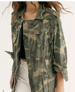 Free People Womens Small Cargo Army Military Camo Jacket XS - Bild 1 von 2