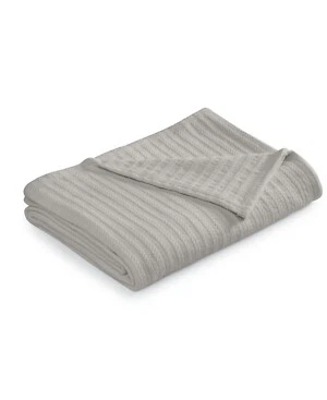 Charter Club Damask Designs 100% Cotton Rib Knit Bed Blanket  FULL / QUEEN  Grey - Image 1 of 2