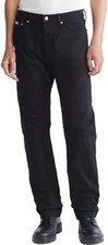 Calvin Klein Mens Straight Fit Jeans Standard "40W x 30L "Forever Black