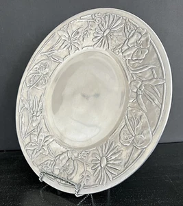 Blumenmuster Platte, Wilton Armetale Metall, Unikat, Sammlerstück, Auslaufmodell - Bild 1 von 6