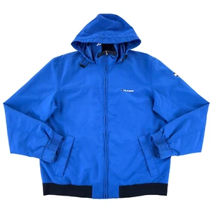 Tommy Hilfiger Jacket Mens Extra Large Blue Full Zip Roll-Up Hood Softshell Coat - Picture 1 of 12
