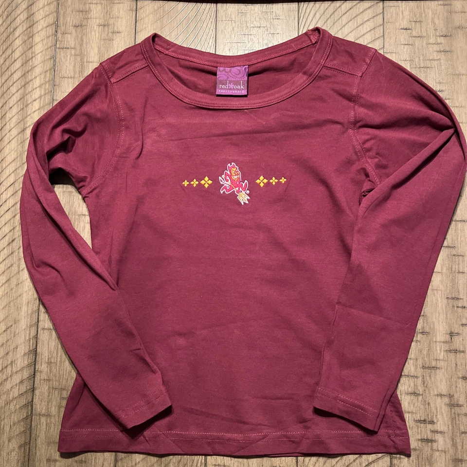 NWT ARIZONA STATE SUNDEVILS LONG SLEEVE LOUNGE TEE GIRLS 10/12 - Image 1 of 1