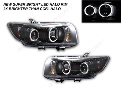 Juego de pares de faros proyectores negros con llanta LED halo para Scion xB 2008-2010 Foto 1 de 3