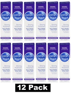 12 x PEARL DROPS 100g TOOTHPASTE STRONG POLISHED WHITE ENAMEL STRENGTHENING NEW - Picture 1 of 6
